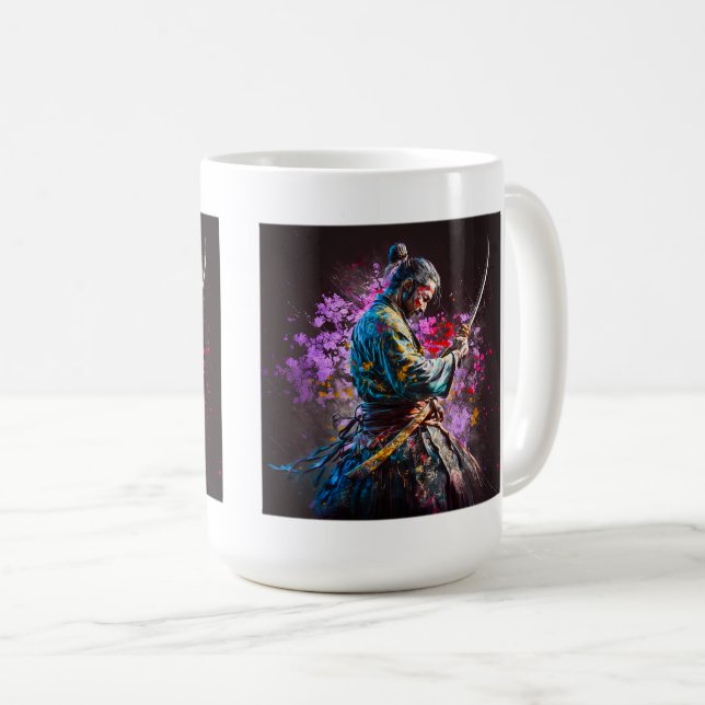 Caneca De Café Samurai Painting Classic Mug, 15 oz (Frente Esquerda)