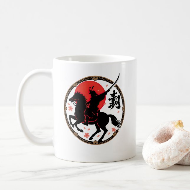 Caneca De Café Samurai Warrior Ascensão Sun Mug (Com Donut)