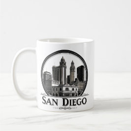 Caneca De Café San Diego California Skyline-Modern Cityscape Art