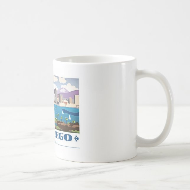 Caneca De Café San Diego Skyline (Direita)