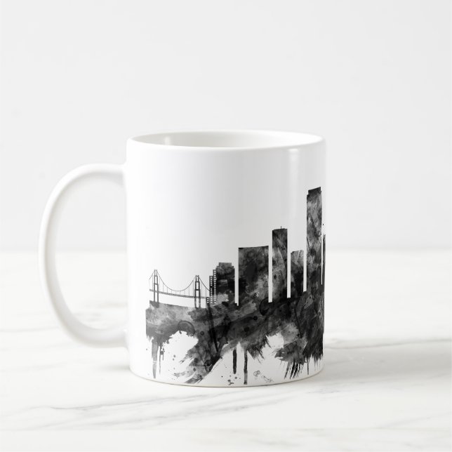 Caneca De Café San Francisco California Skyline BW (Esquerda)