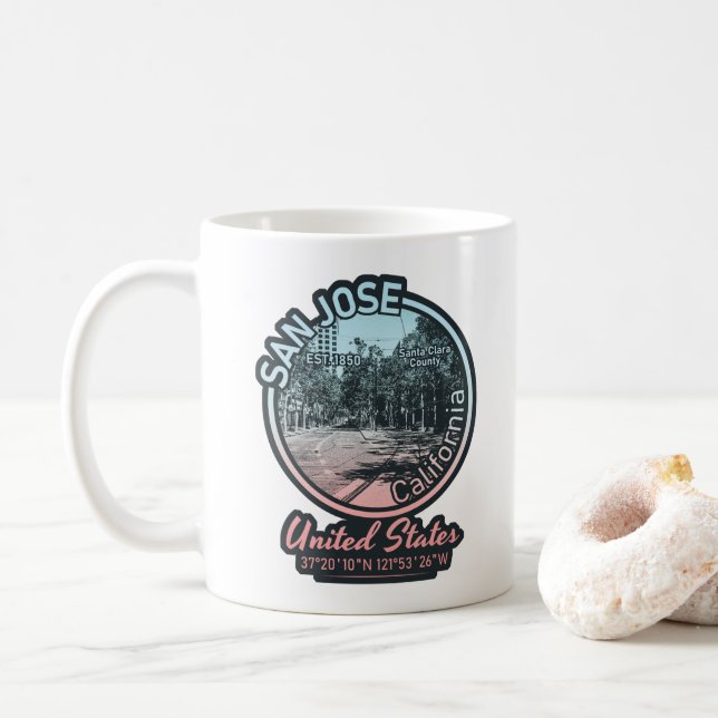 CANECA DE CAFÉ SAN JOSE - CALIFÓRNIA VINTAGE (Com Donut)