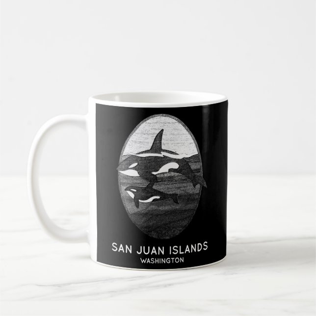 Caneca De Café San Juan Islands Washington Orca Whale (Esquerda)