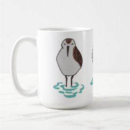 Caneca De Café Sandpiper Costeiro De Aves Do Oceano, Traçado À Mã