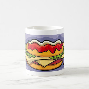 Caneca De Café Sanduíche com Alface Queijo e Molho