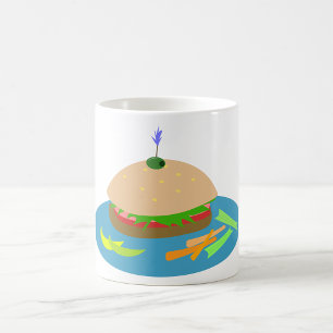 Caneca De Café Sanduíche com Veggie Side Comida Divertida