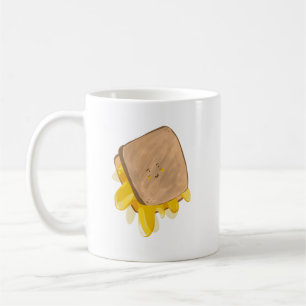 Caneca De Café Sanduíche de Queijo Grelhado Derretido Fofo