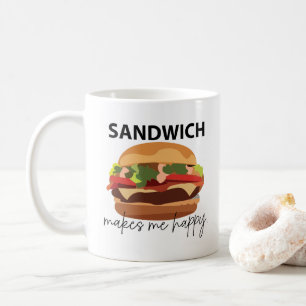 Caneca De Café Sanduíche Me Faz Feliz