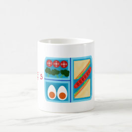 Caneca De Café Sanduíche, salsicha, ovo, tomate, brócolis num nin