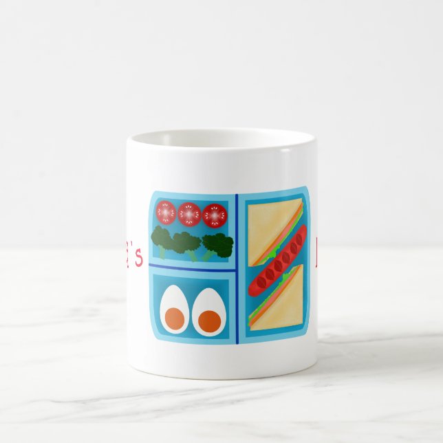 Caneca De Café Sanduíche, salsicha, ovo, tomate, brócolis num nin (Centro)