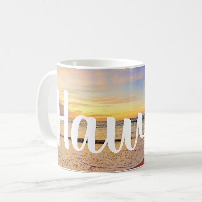 Caneca De Café Sandy Beach e Sunset (Frente Esquerda)