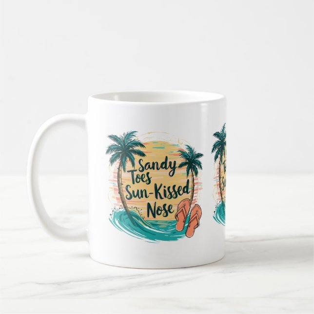 Caneca De Café Sandy Toes Sun-Kissed Nose Beach (Esquerda)