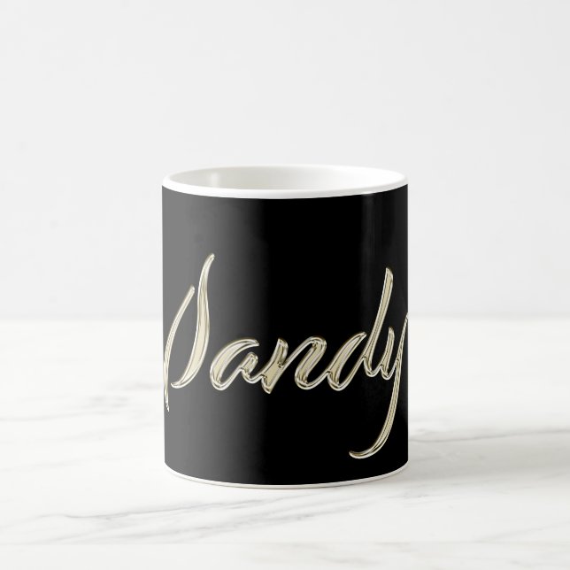 Caneca De Café Sandy white gold Handwriting Tasse Kaffeetasse (Centro)