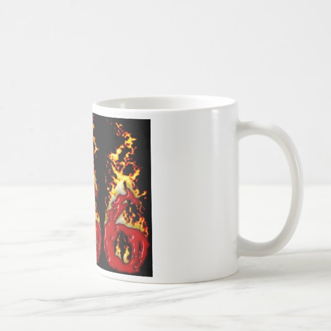 Caneca De Café Sangue 666 & fogo (Direita)