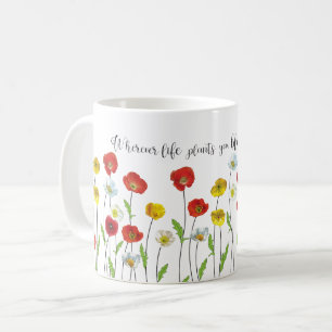 Caneca De Café Sangue com flores de grana