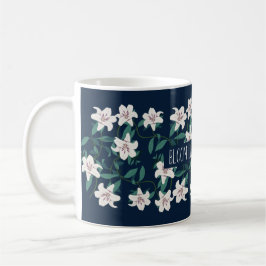 Caneca De Café "Sangue Como Flores Selvagens" Padrão Floral Elega