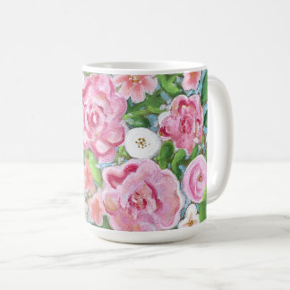 Caneca De Café Sangue de Primavera Floral Rosa