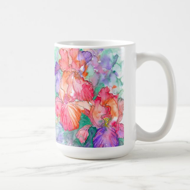 Caneca De Café Sangue Gracioso - Dia de as mães das Flores Iris (Direita)