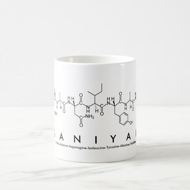 Caneca De Café Saniyah peptide name mug (Centro)