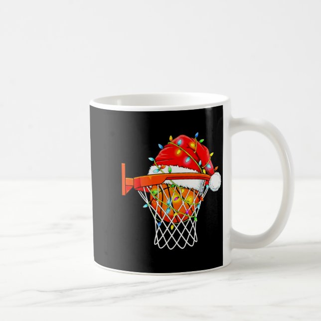 Caneca De Café Santa Basketball Dunk Christmas Srts For Boys Girl (Direita)