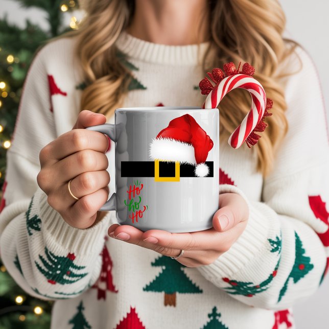 Caneca De Café Santa Belt Mug – Ho Ho Ho and Merry Christmas (Criador carregado)
