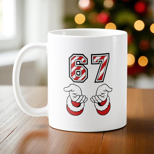 Caneca De Café Santa Christmas Meme Six Seven 67 6 7 Holiday (Criador carregado)