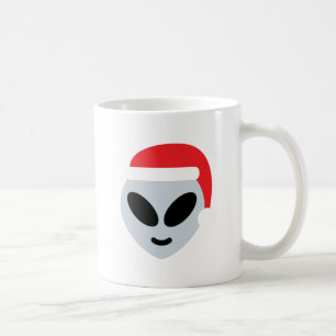 Caneca De Café santa claus alienígena emoji