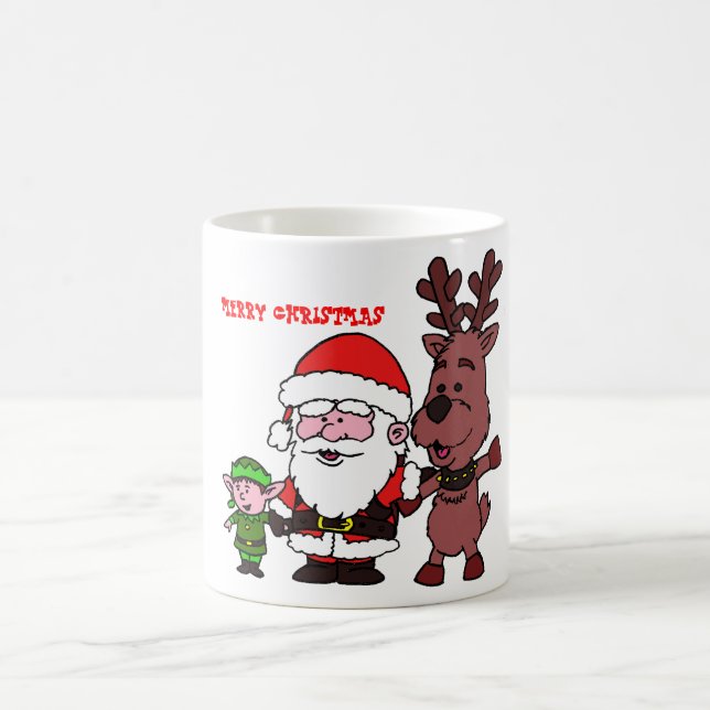 Caneca De Café Santa Claus and Reindeer (Centro)