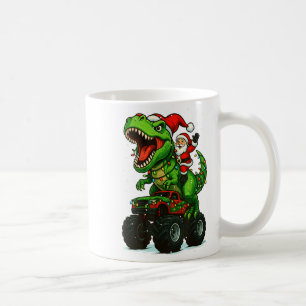Caneca De Café Santa Claus Dinosaur Trex Monster Caminhão Merry X