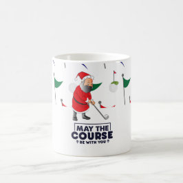 Caneca De Café Santa Claus Golfer no Natal maio do curso