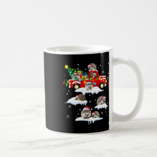 Caneca De Café Santa Claus Hedgehogs &amp; Red Truck Xmas Tree Me
