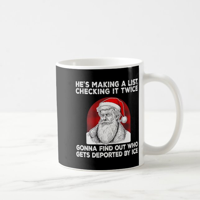 Caneca De Café Santa Claus He's Making A List Checking It Twice ( (Direita)