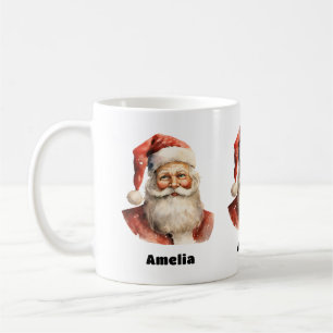 Caneca De Café Santa Claus Retro Natal