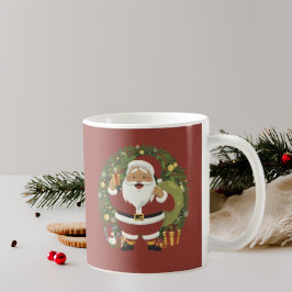 Caneca De Café Santa Claus Wreath Coffee Mug