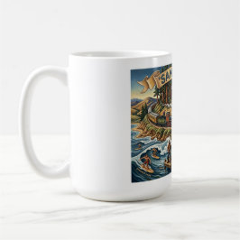Caneca De Café Santa Cruz California Illustrated Map UCSC Wharf