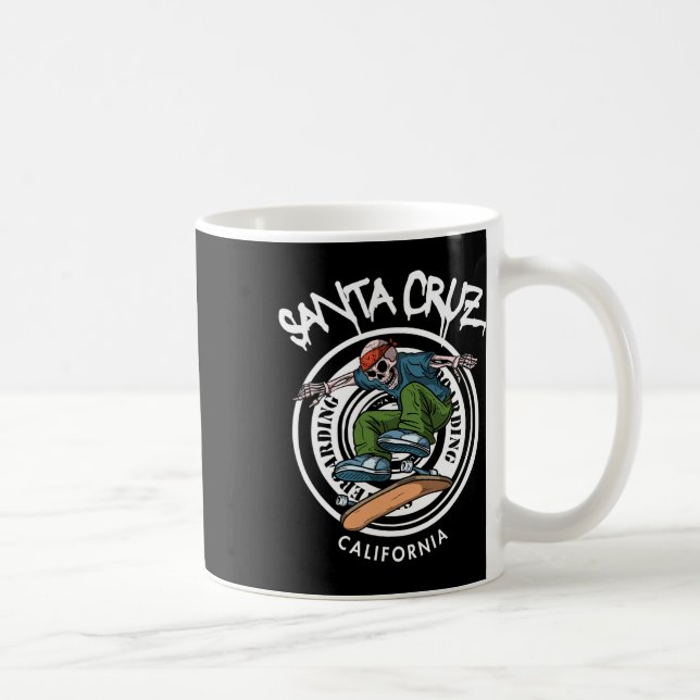 Caneca De Café Santa Cruz Skater Laid Back California Skeleton Sk (Direita)