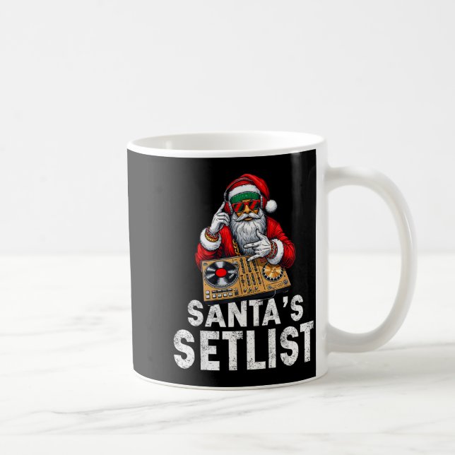 Caneca De Café Santa Dj Musician Santa’s Setlist House Music  (Direita)