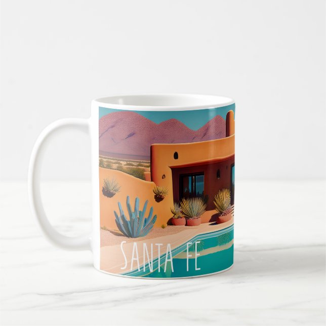 Caneca De Café Santa Fe Sunrise – Retro Travel Mug (Esquerda)
