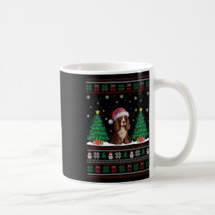 Caneca De Café Santa Hat Boykin Spaniel Dog Xmas Tiras Luzes Feia