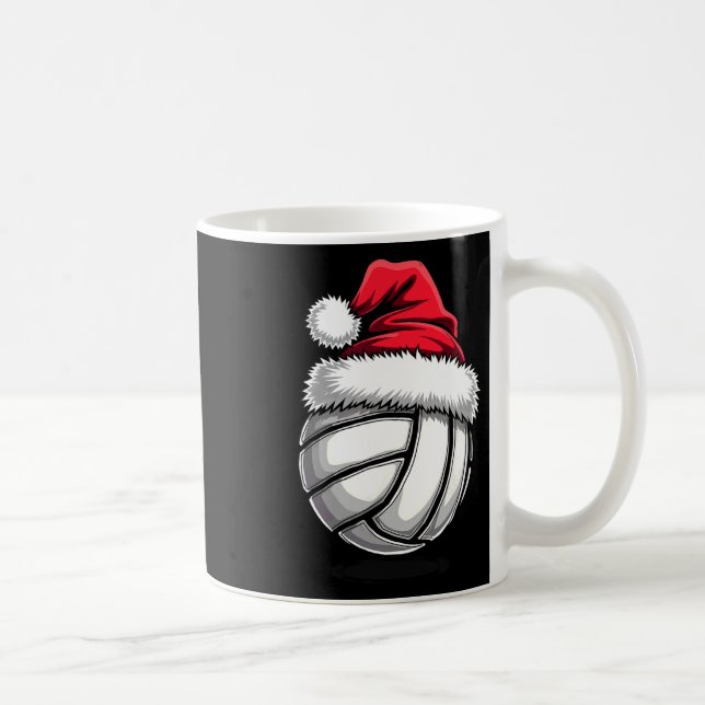 Caneca De Café Santa Hat de Voleibol de Natal 3 (Direita)