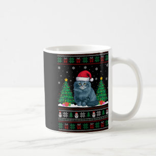 Caneca De Café Santa Hat Ragdoll Cat Árvore de Natal Luzes Feias