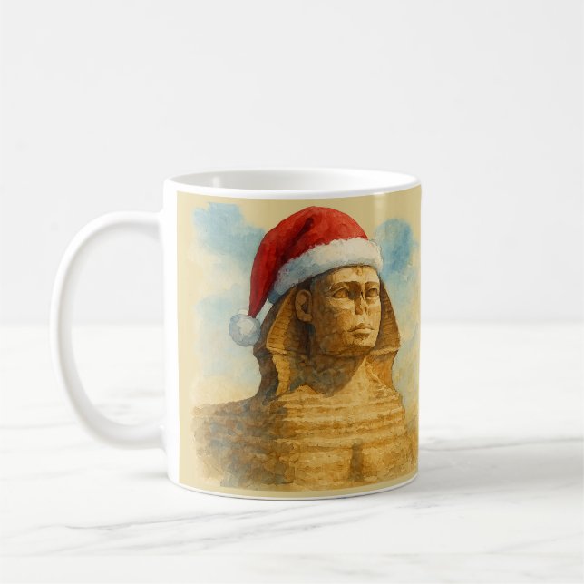 Caneca De Café Santa Hat Sphinx Mug Egyptian Holiday (Esquerda)