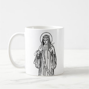 Caneca De Café Santa Hildegarda de Bingen Mística Medieval