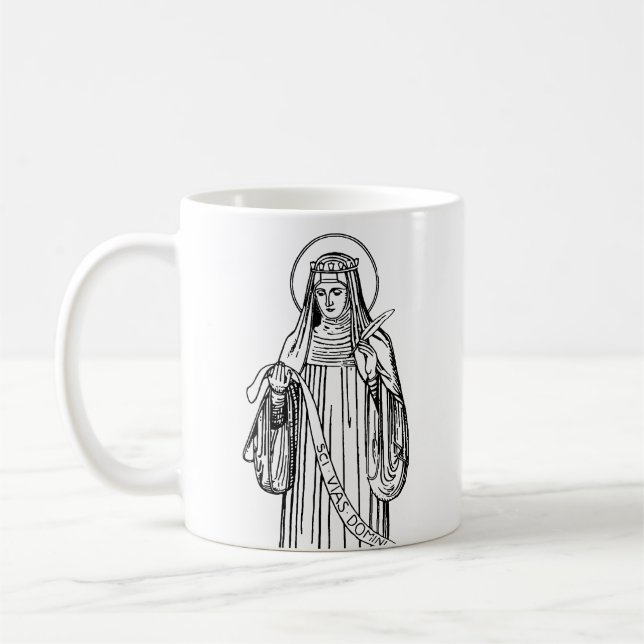 Caneca De Café Santa Hildegarda de Bingen Mística Medieval (Esquerda)
