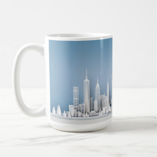 Caneca De Café Santa Over New York City Christmas Mug (Esquerda)