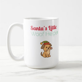 Caneca De Café Santa’s Little Woof Helper – Cute Dog Christmas