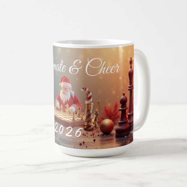 Caneca De Café Santa’s Next Move – Funny Chess Christmas Mug for  (Frente Esquerda)