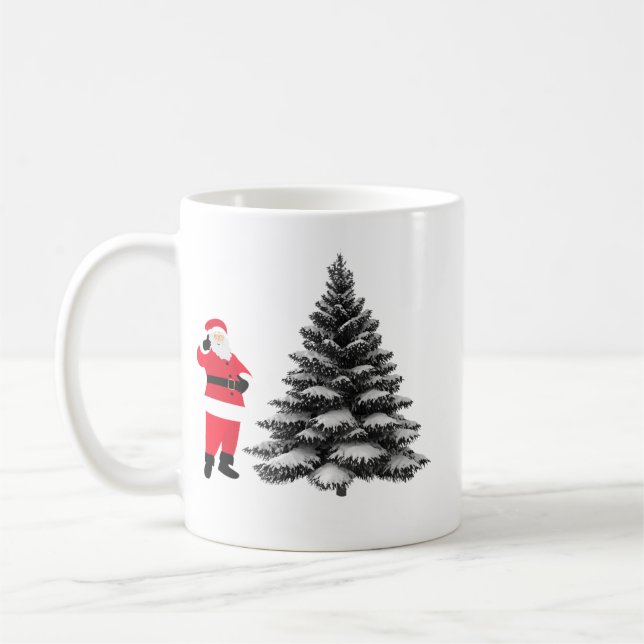 Caneca De Café Santa standing near pine tree (Esquerda)