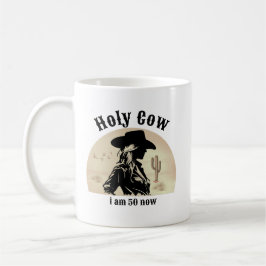Caneca De Café Santa Vaca Engraçada Vintage Cowgirl 50º aniversár