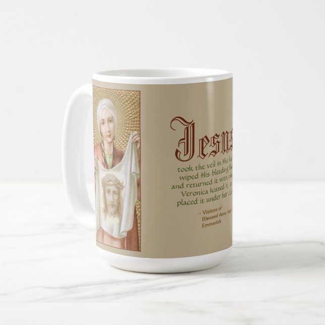 Caneca De Café Santa Verônica de Jerusalém (JM 60; Estilo 1) (Frente Esquerda)